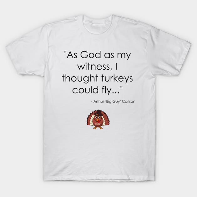 WKRP Thanksgiving Turkey Drop T-Shirt by Discotish